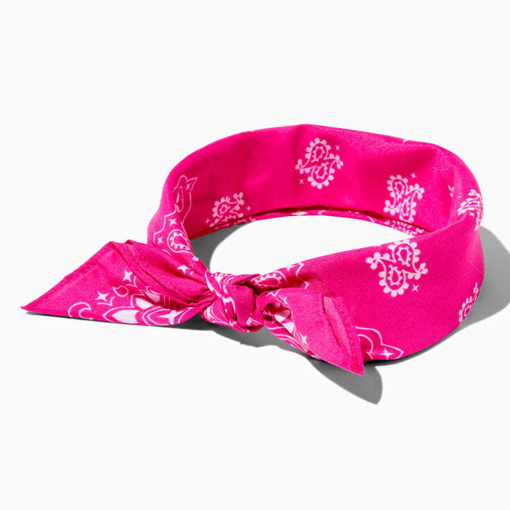 Pink Paisley Bandana Headwrap,