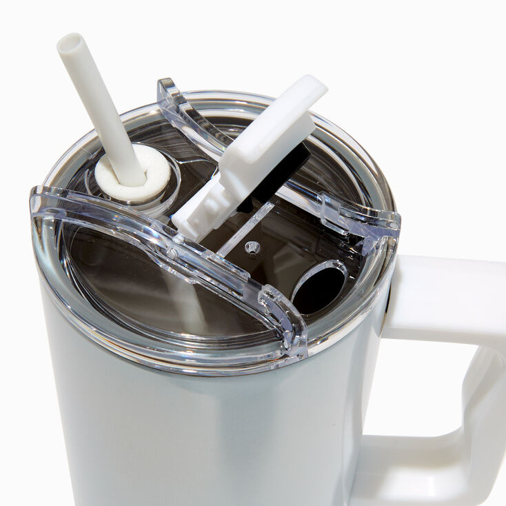 White Holographic Stainless Steel Handled Tumbler,