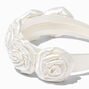 Serre-t&ecirc;te floral roses blanches,