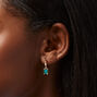 Gold 20MM Emerald Huggie Hoop Earrings,