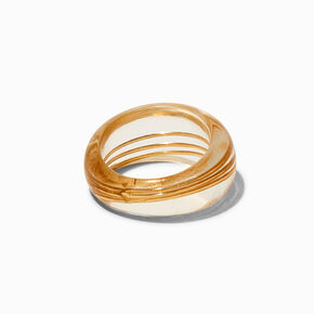 Gold-tone Wire Wrap Clear Acrylic Ring,