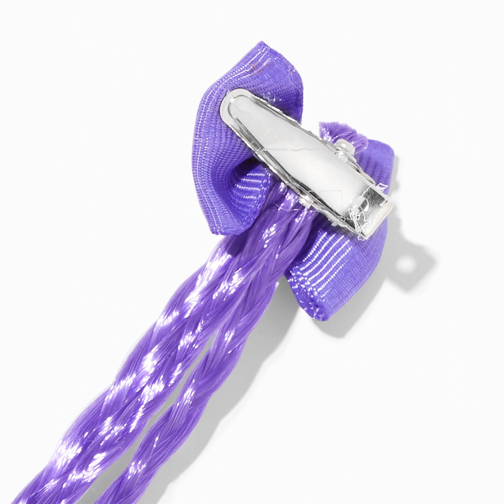 Colourful Faux Braids Bow Hair Clips - 6 Pack,