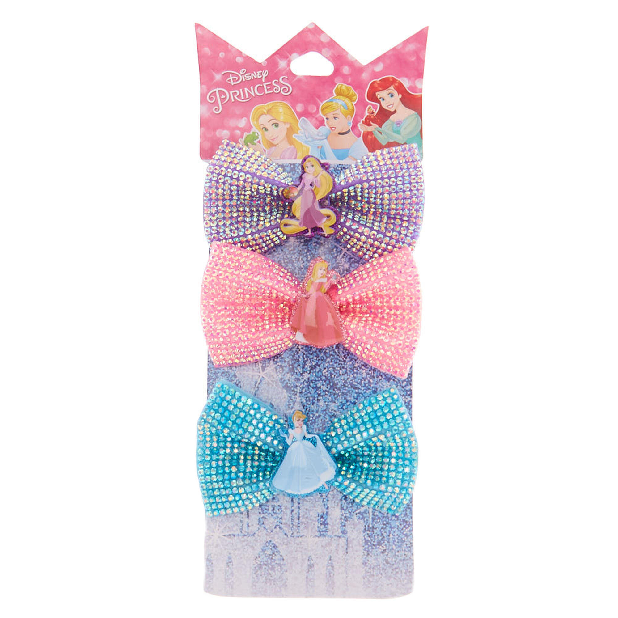 Disney Princess Hair Bow Clips 3 Pack Claire S