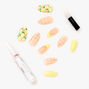 Lot de faux ongles stiletto goutte de citron - Lot de 24,