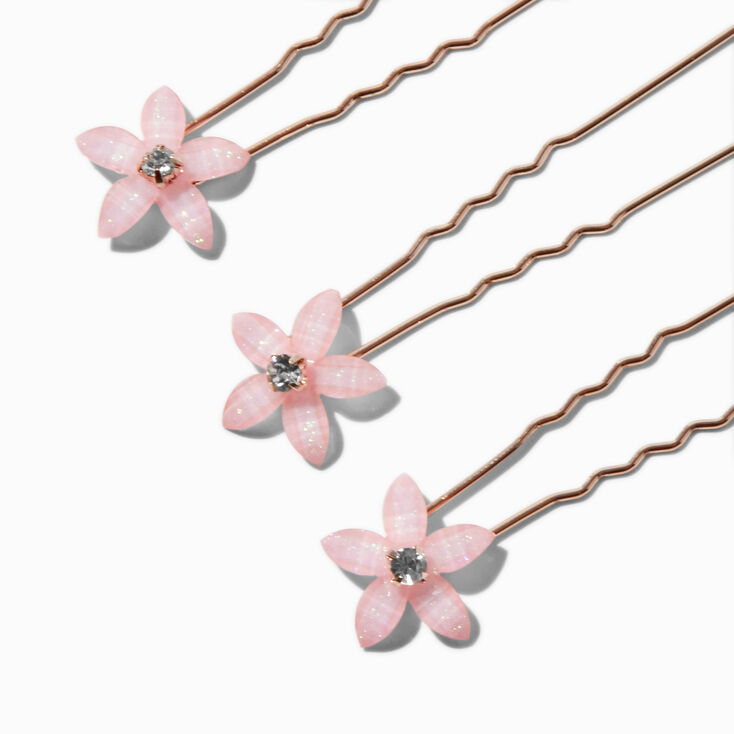 Blush Pink Floral Hair Pins - 6 Pack,