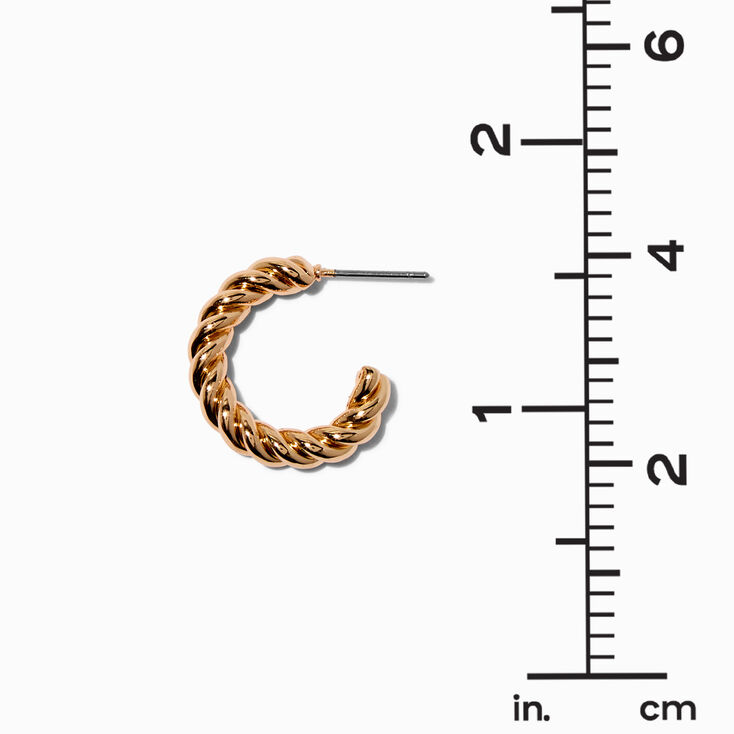 Gold-tone Twisted Rope 20mm Hoop Earrings,