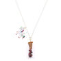 Collier &agrave; pendentif bouteille de confettis licorne,