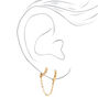 18k Gold Plated One 10MM Pearl Hoop Connector Earring,