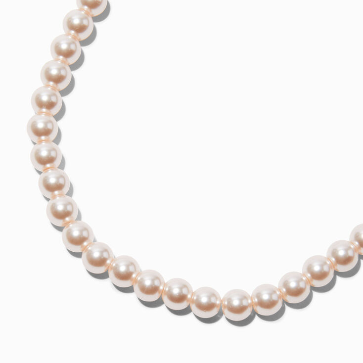 Blush Pink 8MM Pearl Choker Necklace,