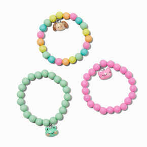 Claire&#39;s Club Glitter Critter Matte Beaded Stretch Bracelets - 3 Pack,