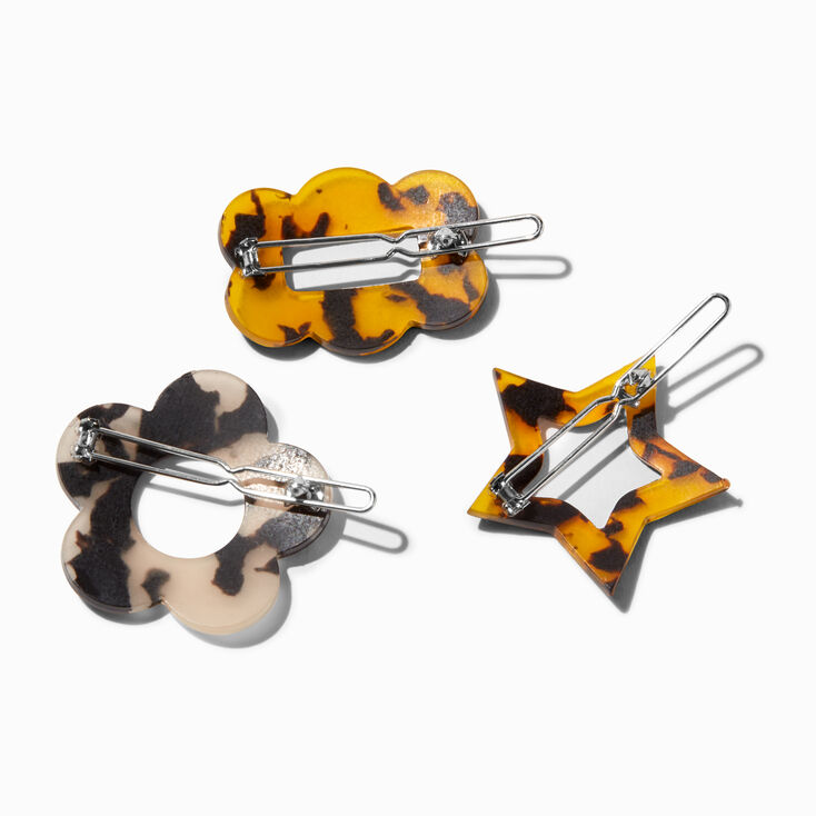 Barrettes &eacute;caille de tortue aux designs vari&eacute;s - Lot de 3,