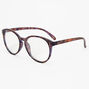 Brown Solar Blue Light Reducing Round Tortoiseshell Clear Lens Frames,