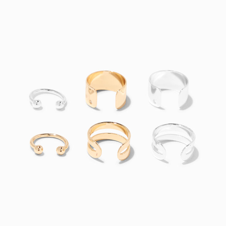 Mixed Metal Basic Ear Cuffs - 6 Pack,