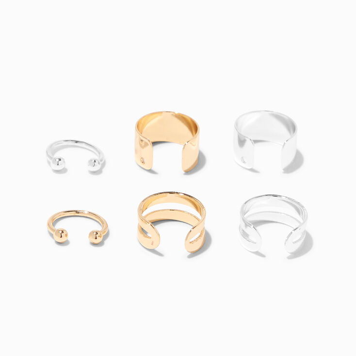 Mixed Metal Basic Ear Cuffs - 6 Pack,