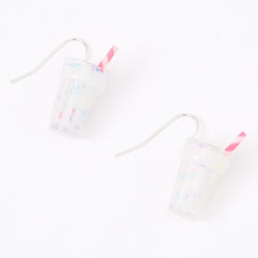 Vanilla Milkshake 1&quot; Silver Drop Earrings,
