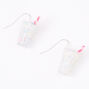 Vanilla Milkshake 1&quot; Silver Drop Earrings,