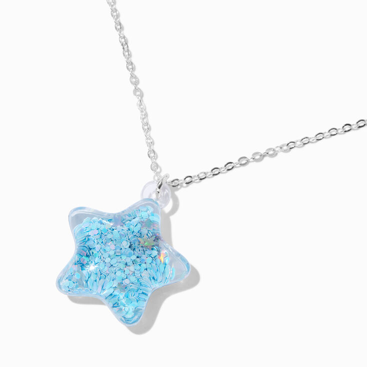 Claire&#39;s Club Blue Star Pendant Necklace,