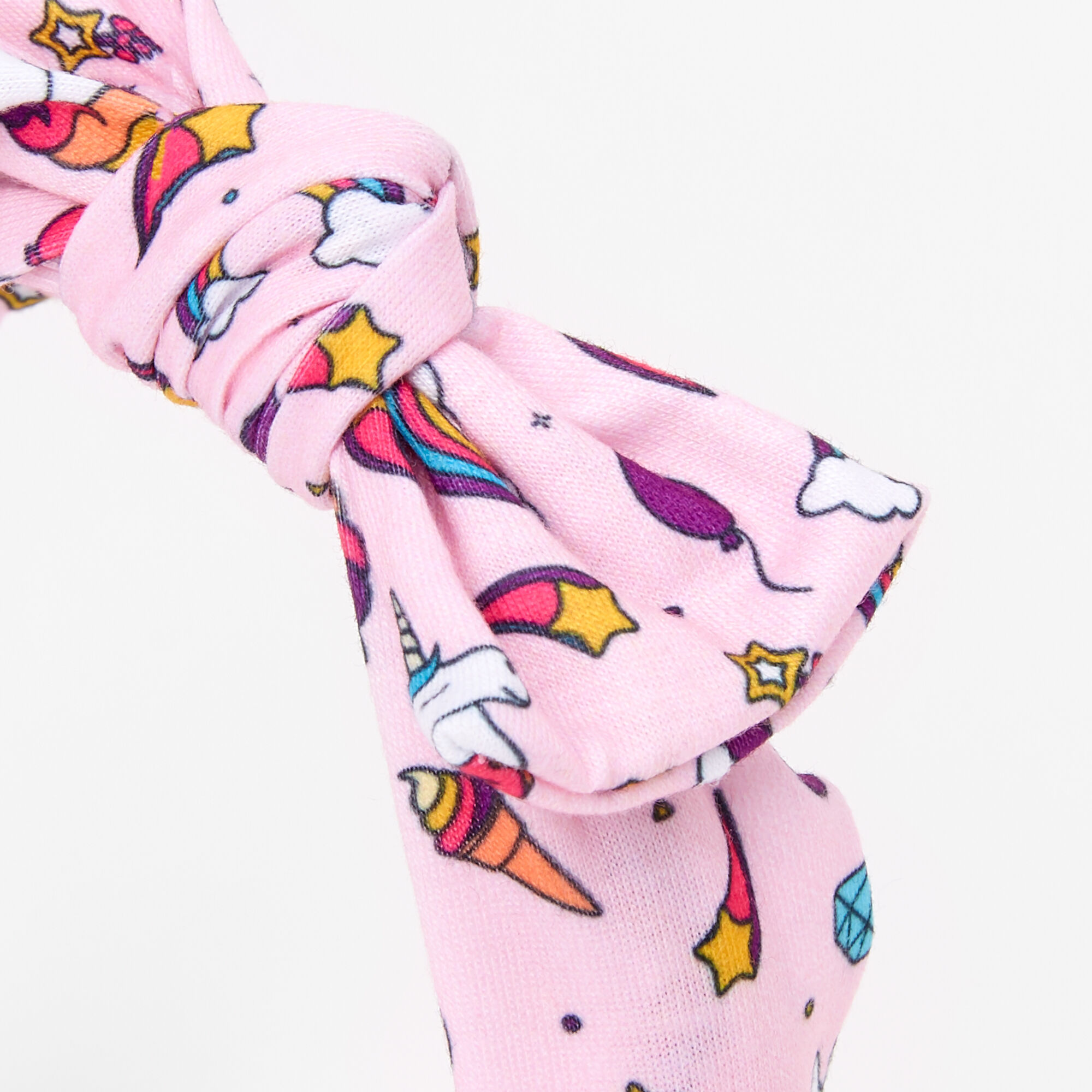 Claire's Club Unicorn and Ice Cream Bow Headband - Pink,