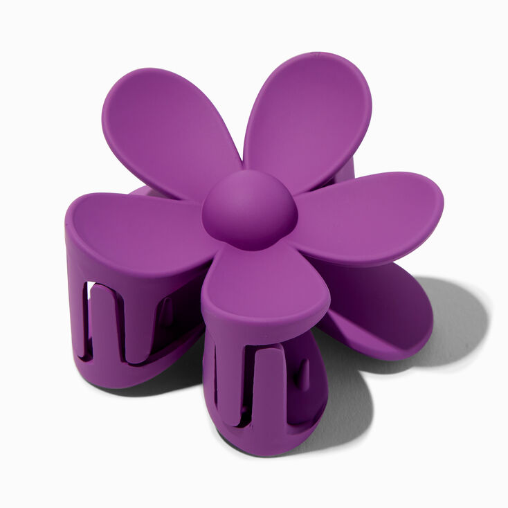 Matte Orchid Flower Medium Hair Claw,