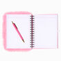 Furry Pink Butterfly Spiral Journal,