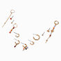 Orange Tropical Vibe Gold-tone Earring Stackables Set - 12 Pack,