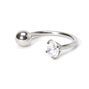 Anneau fer &agrave; cheval pour piercing au cartilage boule zircon cubique 1,2&nbsp;mm en titane couleur argent&eacute;e,