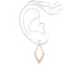 Rose Gold Pearl 2.5&quot; Chandelier Drop Earrings,