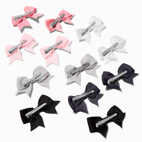 Claire&#39;s Club Edgy Mini Hair Bow Clips - 12 Pack,