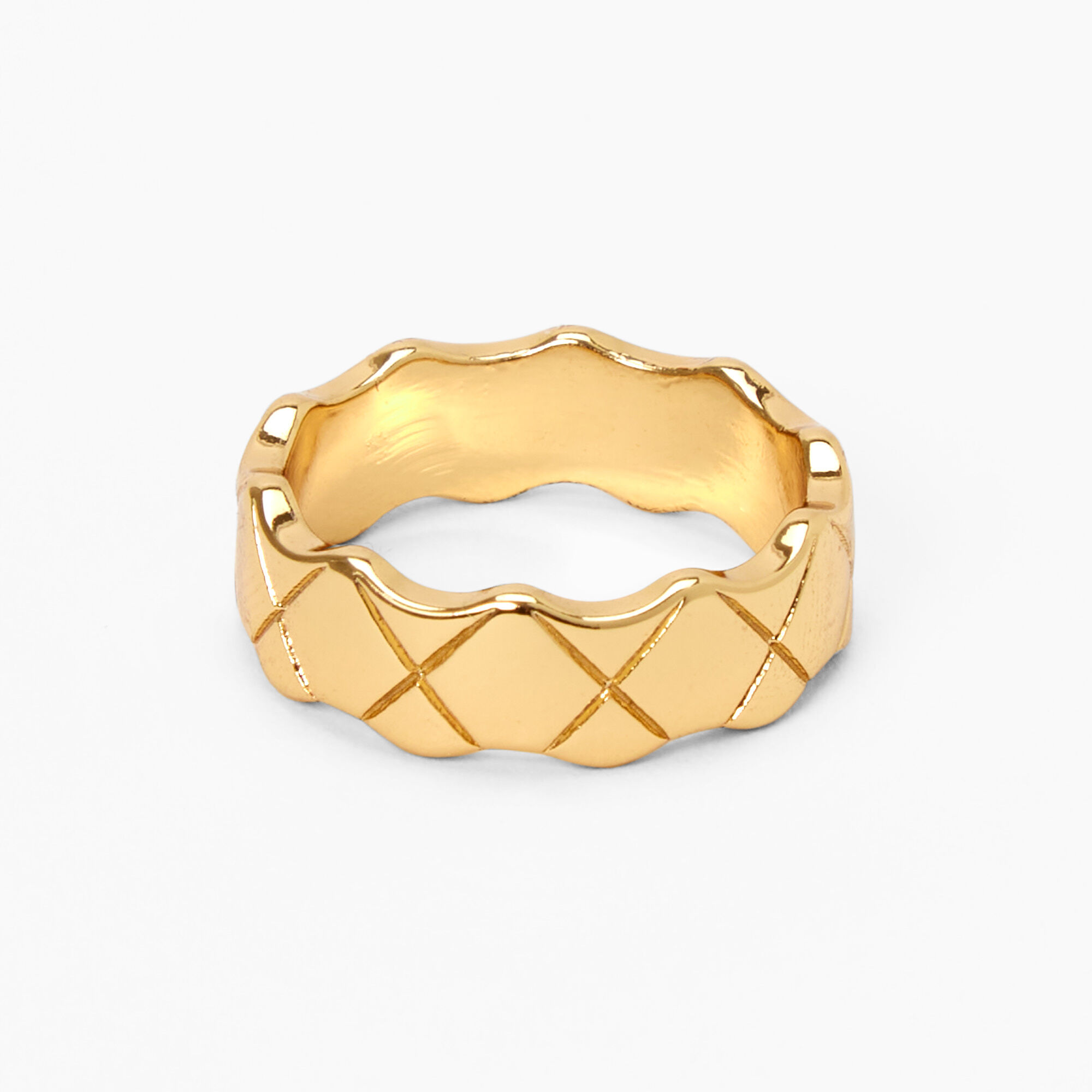 View Claires 18Kt Plated Refined Textured Ring Gold information