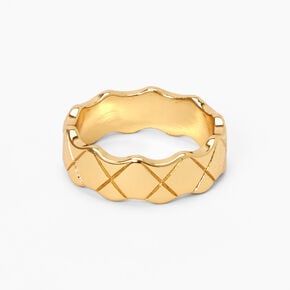 18kt Gold Plated Refined Textured Ring,