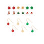 Lot de 9 paires de boucles d&rsquo;oreille de No&euml;l aux motifs vari&eacute;s,