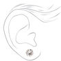 C LUXE by Claire&#39;s Sterling Silver Cubic Zirconia 7mm Round Cupcake Stud Earrings,