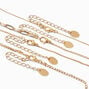 Gold-tone Pearl Crystal Choker Necklace Set - 4 Pack,