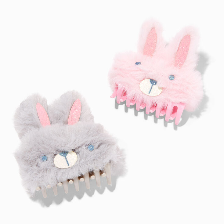 Claire&#39;s Club Plush Bunny Hair Claw Clips - 2 Pack,