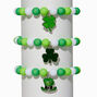 St. Patrick&#39;s Day Beaded Stretch Glitter Charm Bracelets - 3 Pack,
