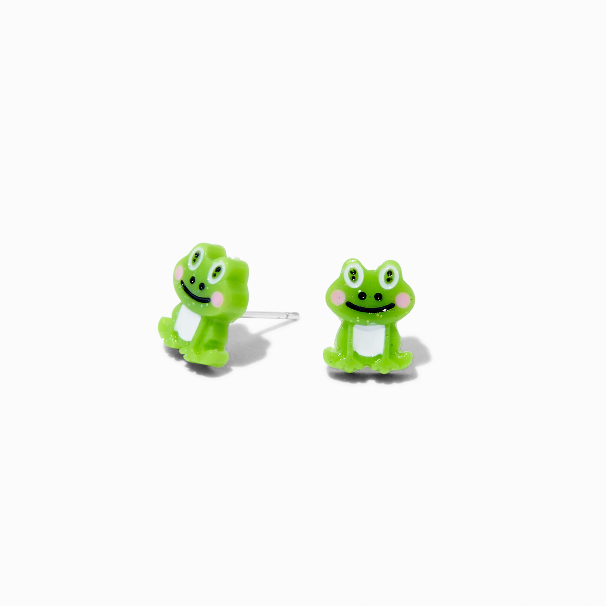 View Claires Post Frog Stud Earrings Silver information