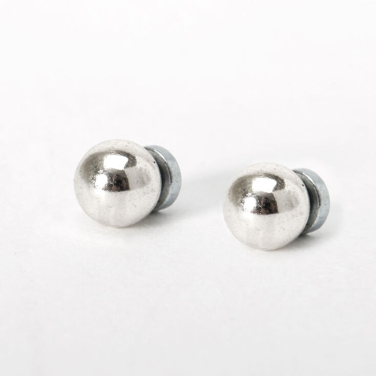Clous d&rsquo;oreilles aimant&eacute;s de formes vari&eacute;es en zircon cubique d&rsquo;imitation couleur argent&eacute;e - Lot de 3,