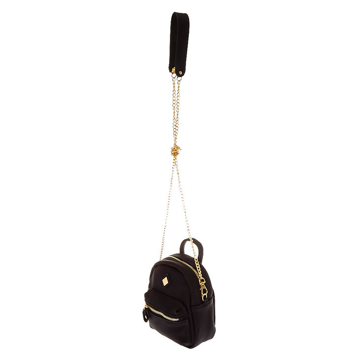 Faux Leather Mini Backpack Crossbody Bag - Cognac Brown,