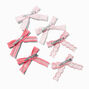 Mixed Pink Lace Hair Bow Clips - 6 Pack,