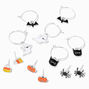 Halloween Cats, Bats, Ghosts, Candy Corn, Spiders, and Pumpkins Assorted Earrings - 6 Pack,