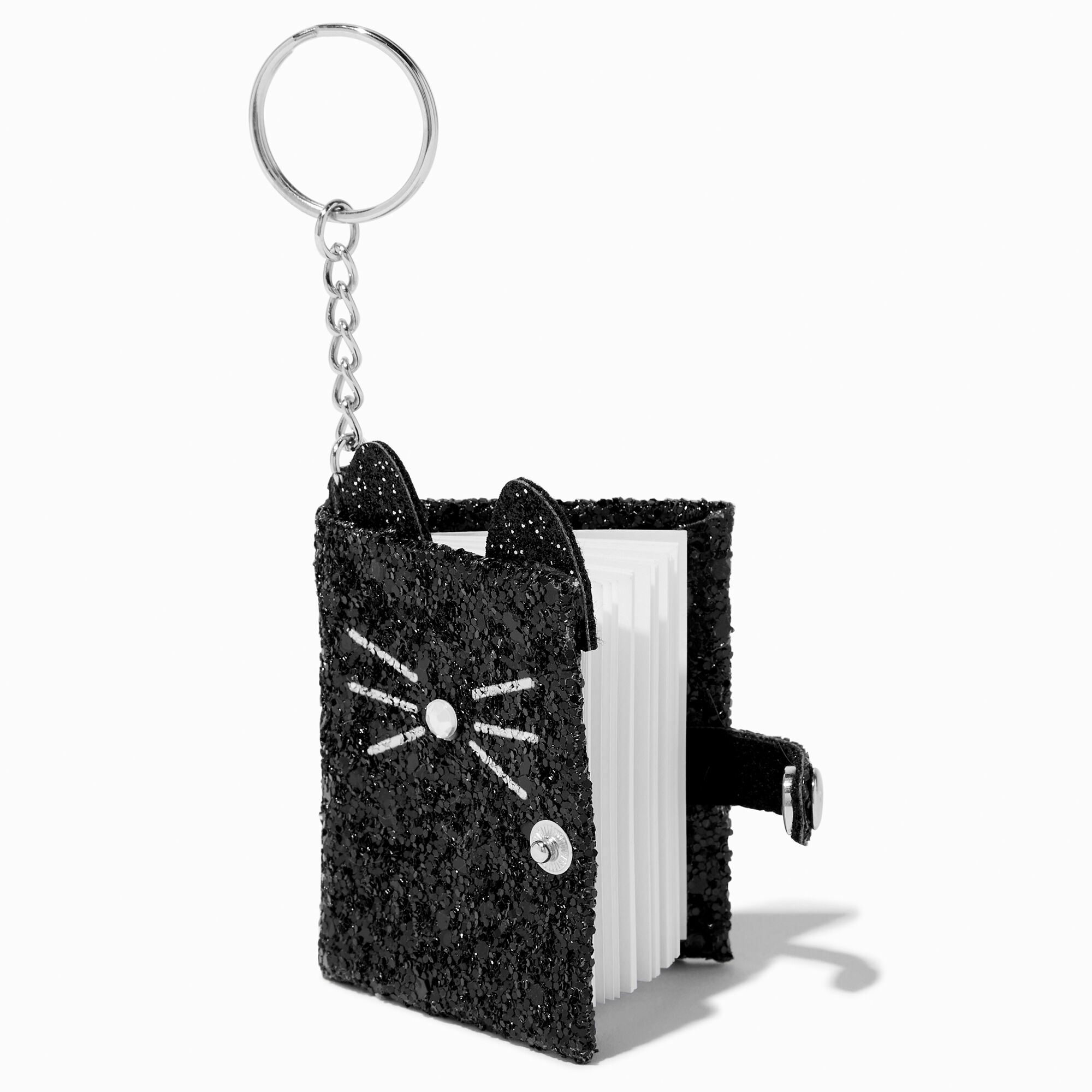 View Claires Cat Mini Diary Keyring Black information