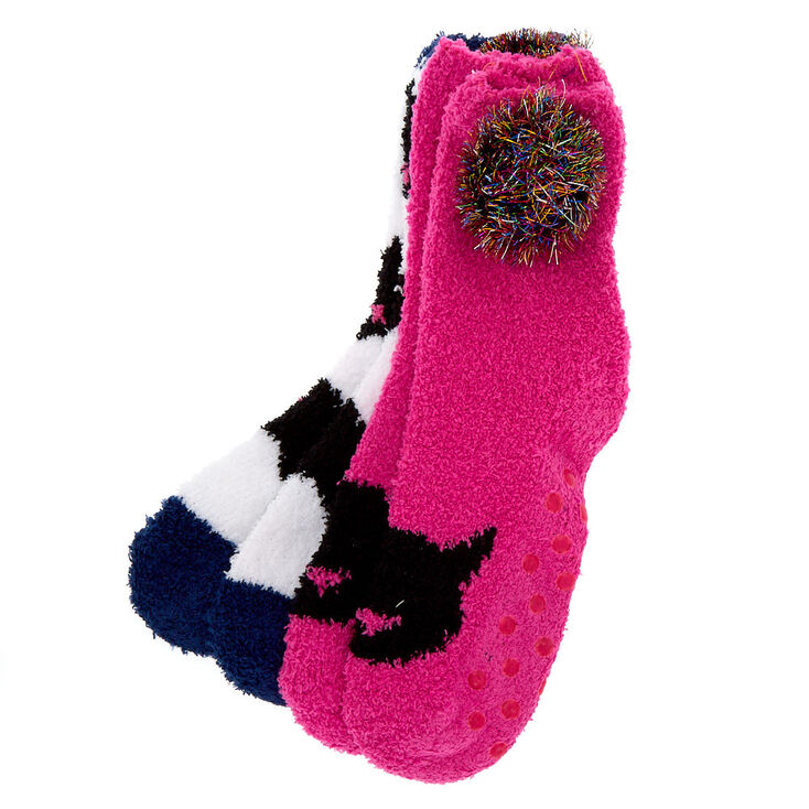 Fuzzy Cat Socks - 2 Pack,