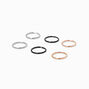 20G Mixed Metal Stainless Steel Nose Rings - 6 Pack,