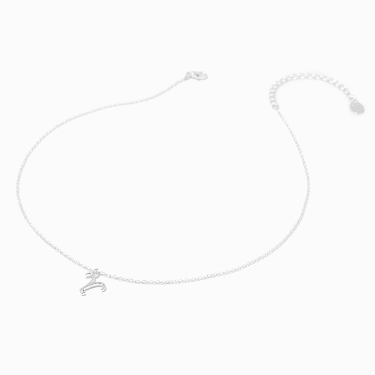 Silver Crystal Zodiac Symbol Pendant Necklace - Aries,