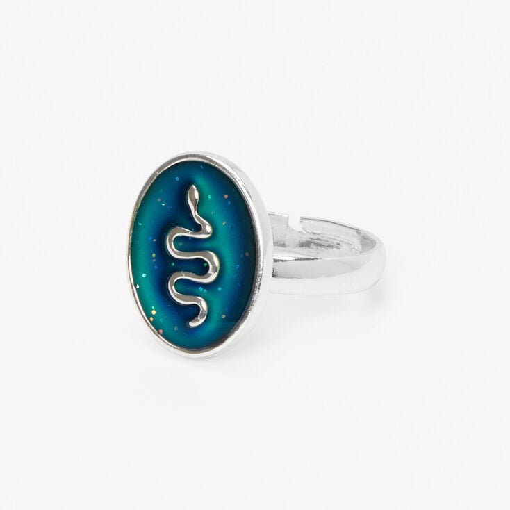 Silver Glitter Snake Mood Ring,