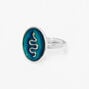 Silver Glitter Snake Mood Ring,
