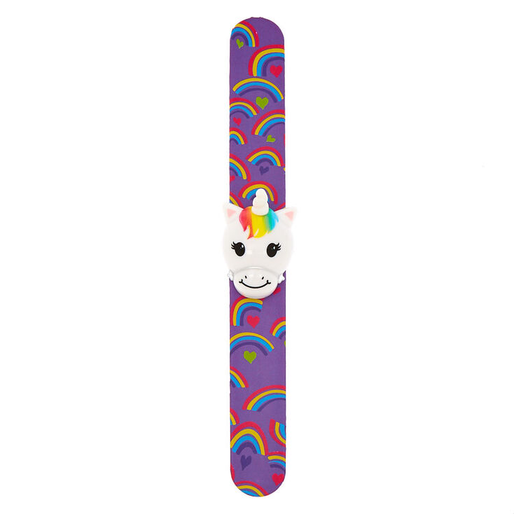 Claire S Club Unicorn Lip Gloss Slap Bracelet Rainbow Claire S Us