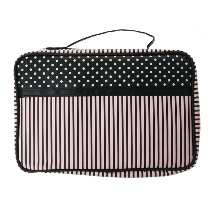 Trousse &agrave; maquillage avec poches &agrave; rayures et pois,