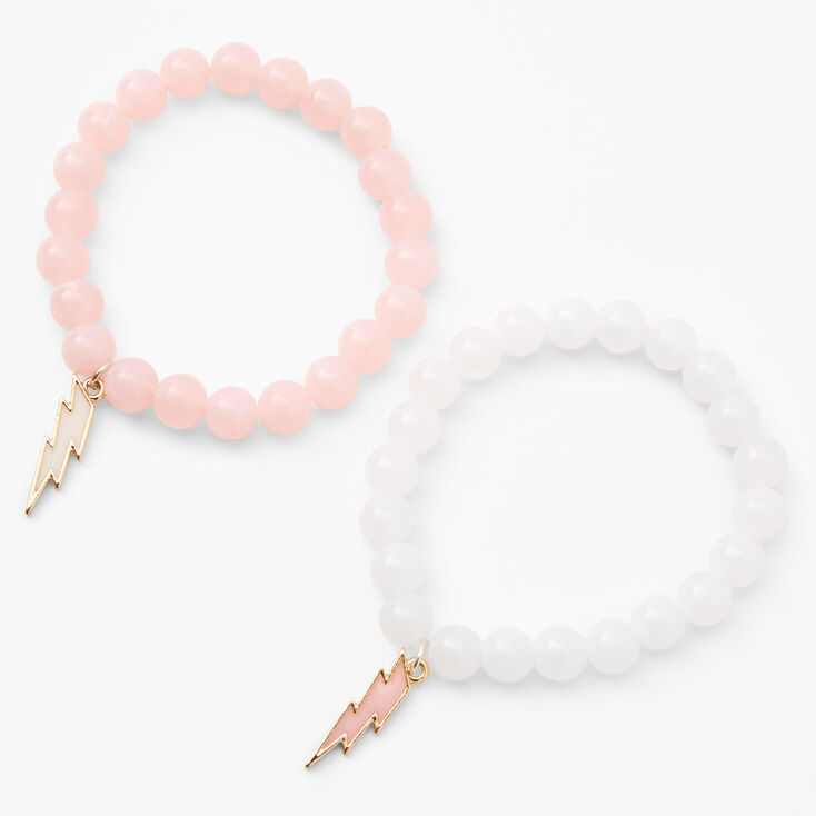 Lightning Bolt Glow in the Dark Beaded Stretch Bracelets - 2 Pack,