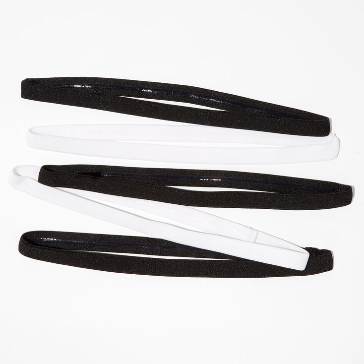 Mixed Black &amp; White Narrow Band Sport Headwraps - 5 Pack,